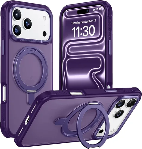 Vista 39 de Magnética para iPhone 12 e iPhone 12 Pro Funda, [con Soporte de Anillo Magnético Invisible Giratorio 360°][A Prueba de Golpes][Compatible