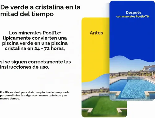 Vista 4 de PoolRx Pool Unit #101001 Algicida Azul de 6 Meses Trata 7.5k-20k galones, Individual
