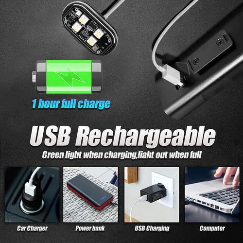Vista 5 de 4 luces estroboscópicas LED inalámbricas, luces LED inalámbricas para automóvil con control remoto, 8 colores, carga USB, IP65, impermeable