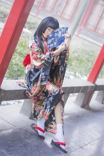 Vista 7 de Disfraz de anime kimono para cosplay, vestido de Lolita