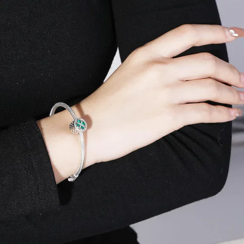 Vista 6 de Dijes de cuentas de plata de ley 925 que se ajustan a pulseras y collares Pandora, regalos de joyería para mujeres