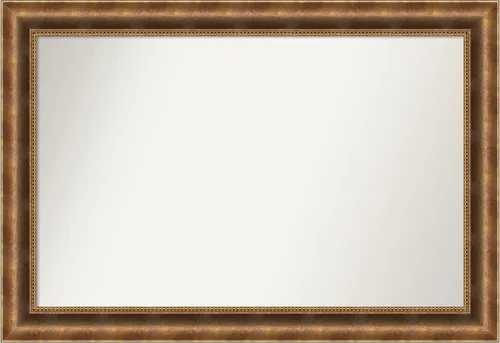 Vista 691 de Amanti Art Espejo de pared personalizado no biselado (25 x 25 pulgadas), marco de bronce acentuado, varios tamaños personalizados, espejo de baño