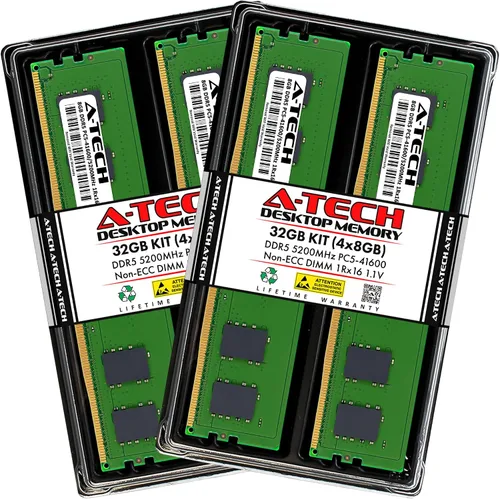 Vista 15 de A-Tech 8GB DDR5 4800MHz PC5-38400 CL40 UDIMM 1.1V sin ECC sin búfer DIMM 288-Pin PC de escritorio PC/computadora RAM módulo de actualización