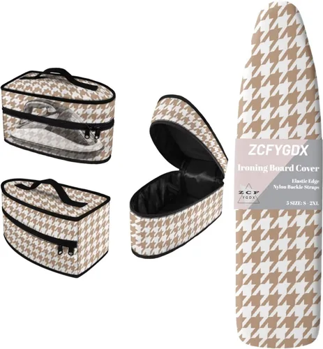 Vista 7 de Juego de funda para tabla de planchar 2 en 1 con correas de nailon y funda de hierro, funda protectora resistente a las manchas de 15 x 48 pulgadas