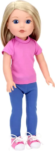 Vista 2 de Sophia's El juego de zapatos incluye zapatos planos elegantes de piel sintética negra y zapatillas de lona rosa con cordones para muñecas de 14.5