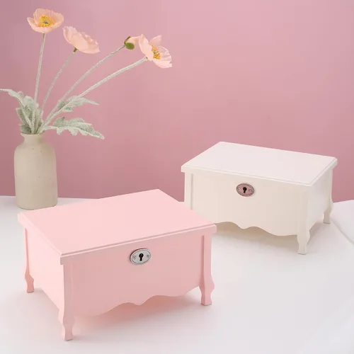 Vista 8 de Joyero musical de bailarina de pies grandes con espejo y cerradura para niñas, caja de almacenamiento de joyas rosa para niños, organizador de joyas