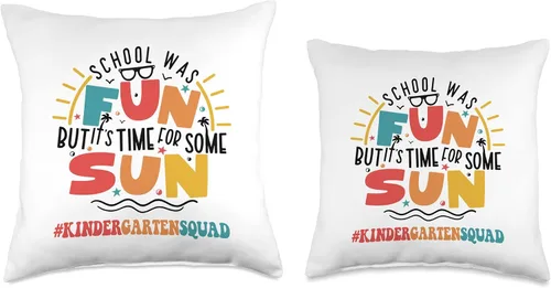 Vista 3 de Kindergarten Squad School Was Fun But It's Time For Some Sun Throw Pillow