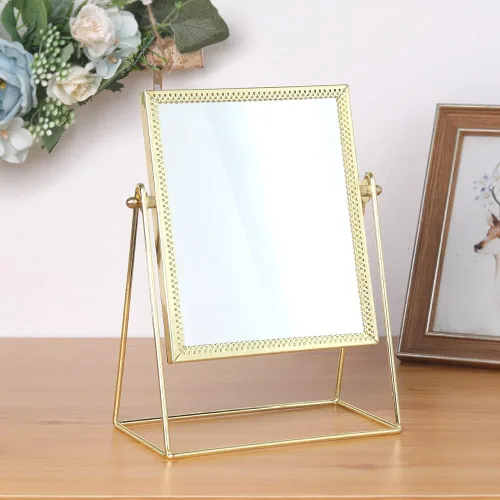 Vista 6 de Espejo de maquillaje espejo cosmético de una sola cara Espejo rectangular de belleza espejo de maquillaje hecho a mano para tocador mesa escritorio