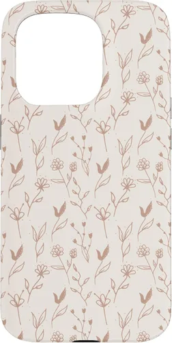 Vista 14 de Beige Tan Wildflower Floral Minimal Flower Boho Case for iPhone 17