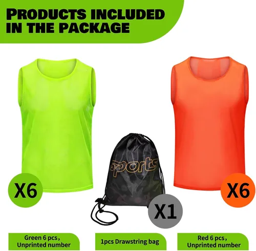 Vista 6 de 12/24/48PCS Pinnies Youth Team Pennies para Deportes Niños y Chalecos Scrimmage para Fútbol Baloncesto Jersey Practice