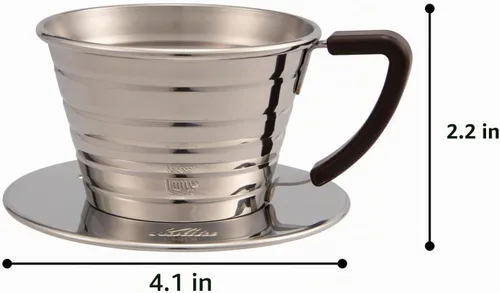Vista 8 de Kalita Wave Series gotero ondulado 155 [Para 1 a 2 personas] #04151, marrón (bronce)