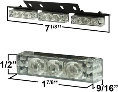 Vista 4 de 54 luces LED estroboscópicas intermitentes de uso de advertencia de emergencia para vehículo de emergencia para rejilla de tablero de parabrisas Azul