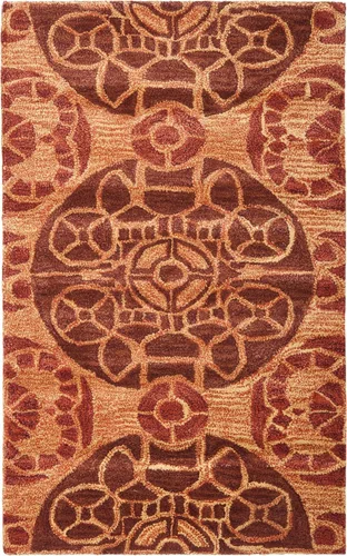 Vista 10 de SAFAVIEH Wyndham Collection - Alfombra decorativa de 2 x 3 pies, beige y azul, hecha a mano, lana moderna, ideal para zonas de alto tráfico
