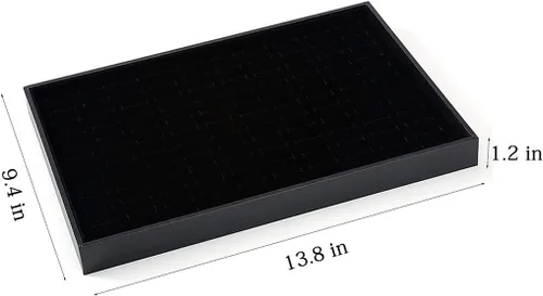 Vista 7 de El anillo apilable de la ranura del terciopelo negro 100 inserta la 100 anillos de ranura negros