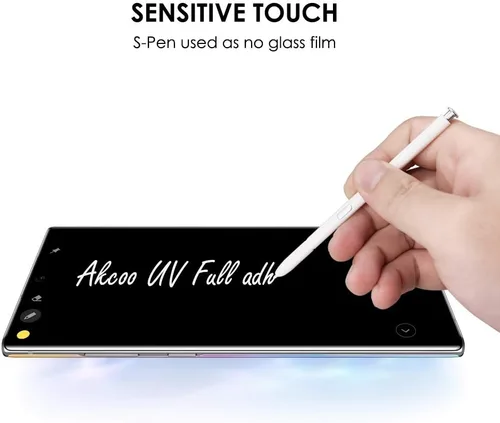 Vista 5 de Protector de pantalla de vidrio templado para Galaxy Note 10 Plus, juego de 3 unidades, reparación de arañazos, compatible con identificación