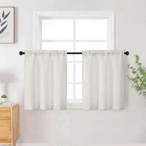 Vista 30 de Cortinas de lino para dormitorio y sala de estar de 96 pulgadas de largo, juego de 2 paneles, con bolsillo para cortinero, filtrado de luz, textura