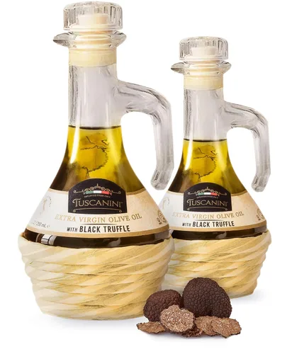 Vista 6 de Tuscanini Aceite de oliva virgen extra con infusión de ajo, 8.5 fl oz, importado de Italia, prensado en frío, sabor lujoso, todo natural, sin OMG