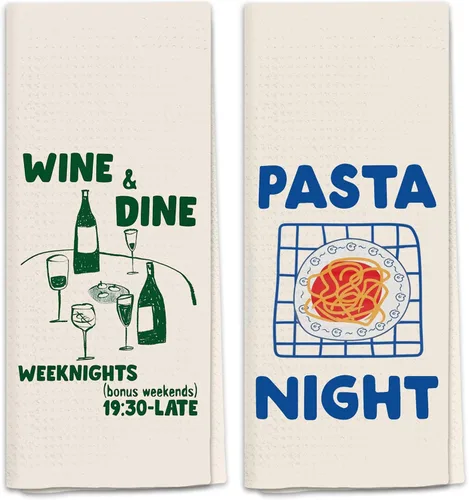 Vista 8 de Juego de 2 toallas de cocina italianas, decoración de cocina italiana, toallas de bar para camarero de cocina, paños de cocina retro para toallas