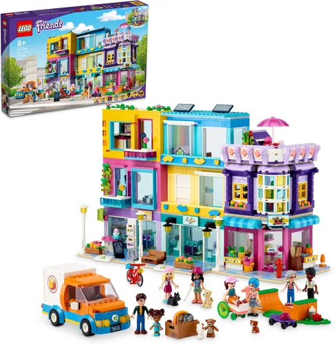 Vista 7 de LEGO Friends Main Street Building, Heartlake City Café & Hair Salon 41704, mini casa de muñecas con tiendas de juguetes, juego de construcción