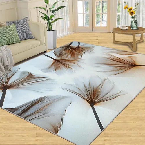 Vista 18 de Alfombras onduladas negras y blancas para dormitorio, alfombra de área abstracta, alfombras geométricas para sala de estar, alfombra antideslizante