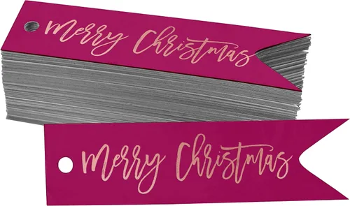 Vista 28 de Etiquetas colgantes con texto en inglés «Merry Christmas» para botellas de papel de aluminio, paquete de 50 unidades Aqua Blue