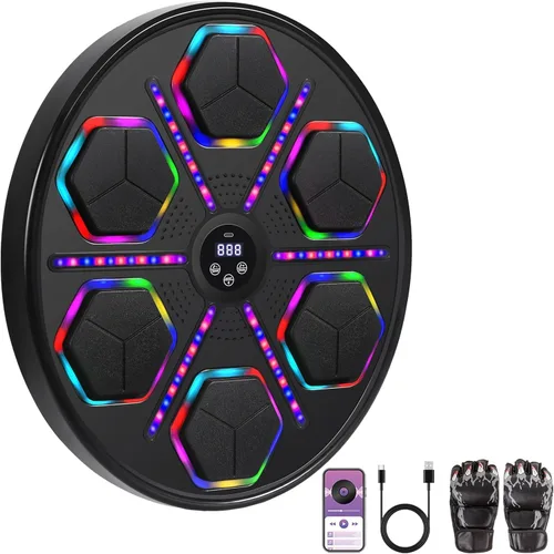 Vista 8 de 2026 Music Boxing Machine with Boxing Gloves, Smart Bluetooth Boxing Trainer, Boxing Wall Mount Machine for Adults Kids, Electronic Boxing Target