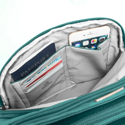 Vista 10 de Travelon Bolso cruzado cruzado clásico NS antirrobo, Pícea
