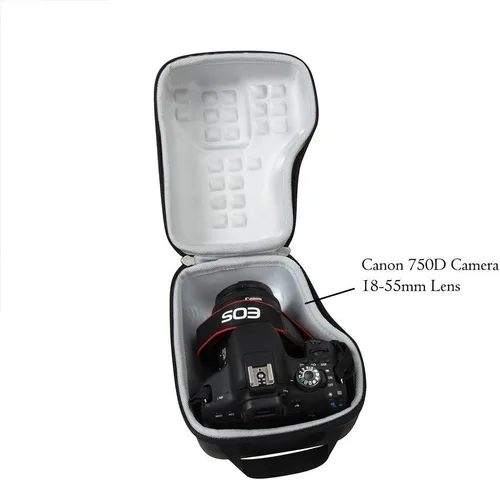 Vista 5 de Bolsa de viaje de almacenamiento de EVA dura para Canon EOS 80D 77D 70D 60D Rebel T7i 800D T6 1300D T6s 760D T6i 750D T5 1200D T5i 700D T4i 650D T3i