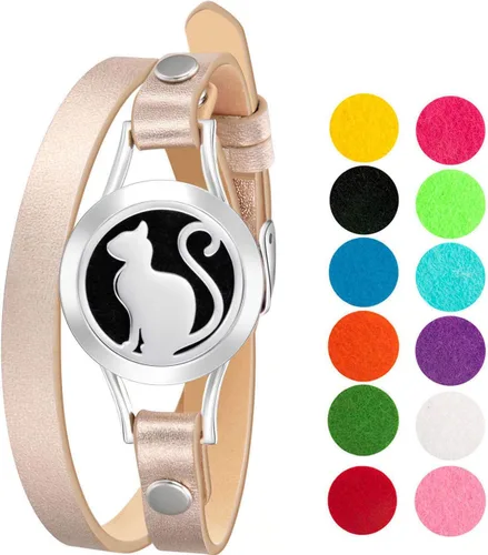 Vista 13 de Wild Essentials - Pulsera de cuero con aceite esencial, Cuero
