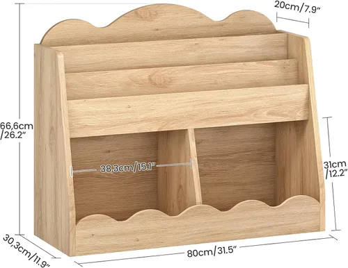 Vista 2 de CHOEZON Estantería infantil y almacenamiento de juguetes, estantería para niños con 2 cubos de juguetes, estante para libros para habitación