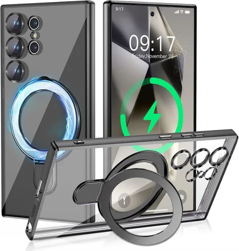 Vista 36 de Funda magnética para iPhone 14 Pro con soporte invisible [compatible con MagSafe] [protector completo de lente de cámara]