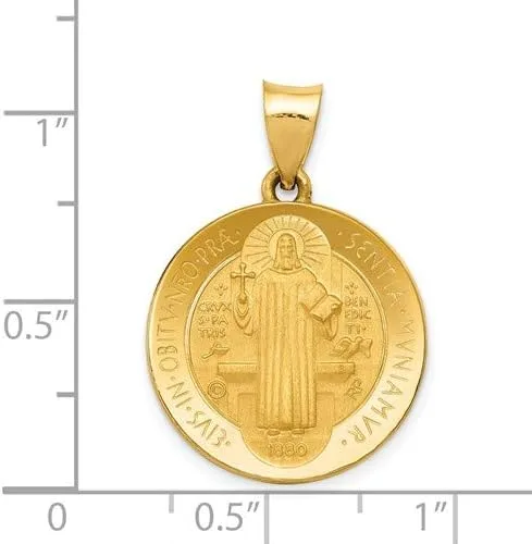 Vista 4 de Medalla de San Benito de oro amarillo de 14 k 0827 x 0748in