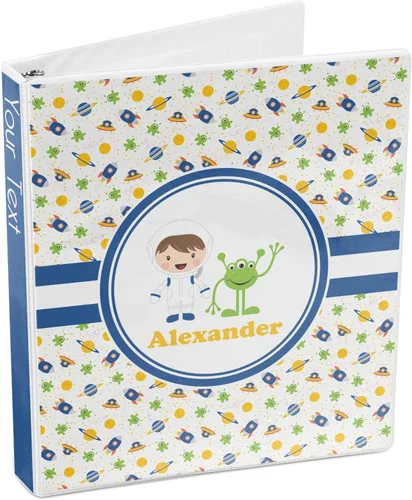 Vista 4 de Carpeta de 3 anillos personalizada con temática espacial para niño, 1 pulgada