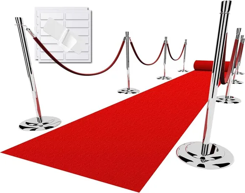 Vista 12 de EZLucky Corredor de Alfombra Roja para Fiestas, 2.6 x 15 pies, Tela No Tejida de Fieltro de 130 GSM, Alfombra Roja de Hollywood para Eventos