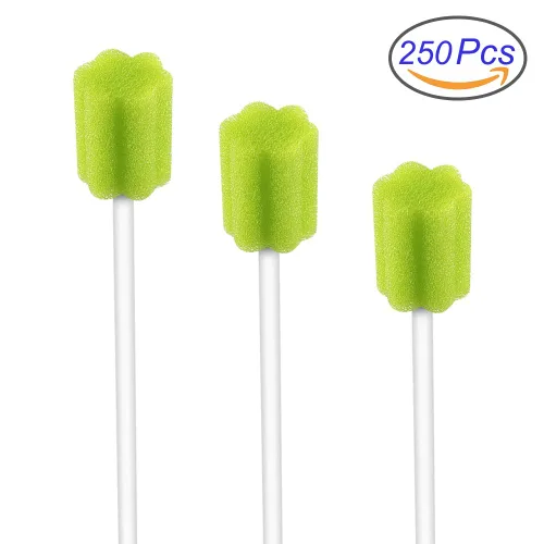 Vista 2 de 250 hisopos orales desechables, esponja dental estéril para limpieza de boca y encías