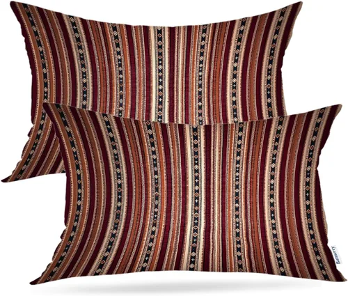 Vista 85 de Batmerry Fundas de almohada de bosque de arce otoñal, casas de sillas de madera, hojas amarillas, fundas de almohada decorativas, impresión digital