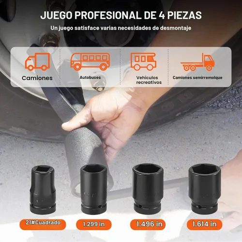 Vista 5 de VEVOR Multiplicador de Par, Juego de Llaves Multiplicadoras de Par de Servicio Pesado, Llave para Tuercas de Rueda con Impulsor de 1 Pulgada