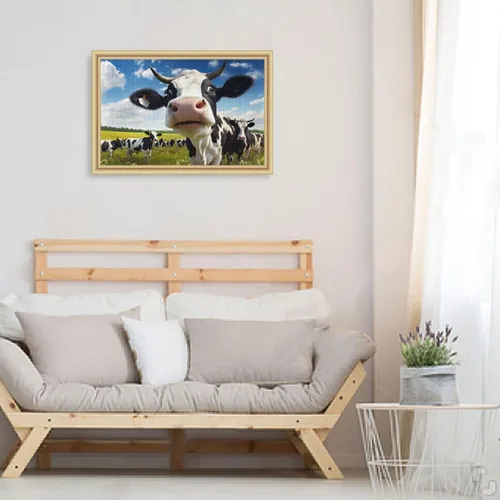 Vista 6 de Funny Cow Puzzle de 500 piezas, rompecabezas de madera para juegos familiares, adecuado para adolescentes y adultos