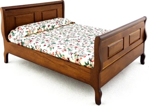 Vista 4 de Cama de trineo Davis en miniatura para casa de muñecas