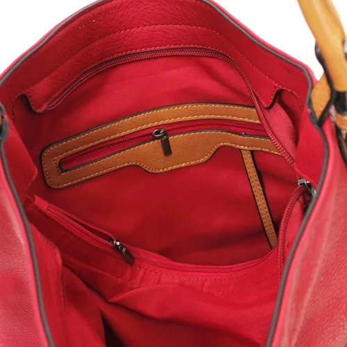 Vista 5 de Janin Handbag Bolso de hombro estilo cubo con correa extra larga