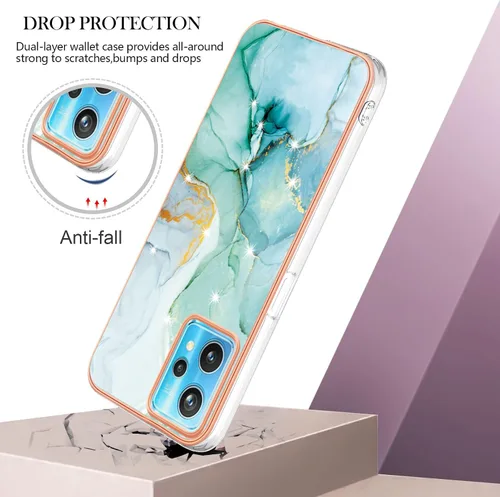 Vista 2 de Funda de teléfono para Realme 9 Pro Plus 0.18 oz Clear Siliocne Edge, diseño de mármol rosa elegante para Realme 9 Pro Plus, a prueba de golpes