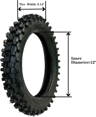Vista 5 de QINGBY 80/100-12 3.00-12 Neumático Trasero 2.50-14 60/100-14 Neumático Delantero y Tubo Interior para SSR CRF70 CRF110 KLX110 TTR90 TTR110 PW80