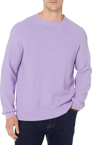 Vista 5 de Tienda Essentials Suéter de cuello redondo de algodón texturizado de gran tamaño para hombre