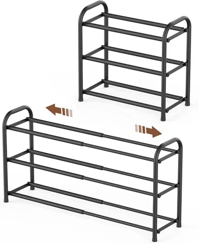 Vista 15 de Gonfoam Zapatero expandible de 2 niveles, estante ajustable para zapatos, organizador de almacenamiento de metal resistente, zapatero de pie