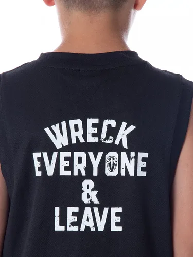 Vista 5 de INTIMO WWE Roman Reigns Icon Wreck Everyone And Leave - Conjunto de pijama corto para niños, Negro