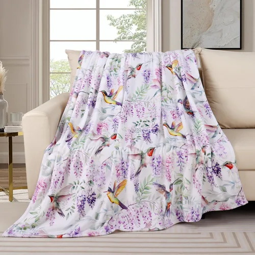 Vista 10 de Tupmnbry Manta floral de margaritas y girasoles, manta de franela súper suave, manta de cama ligera y esponjosa para cama, sofá y viajes, 50 x 60