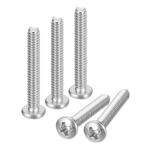 Vista 62 de uxcell Tornillos de máquina de cabeza redonda de 1/4-20x1, tornillo de acero inoxidable 304 18-8, accionamiento Phillips, totalmente roscado