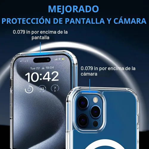 Vista 4 de S. Tedazo Funda magnética para iPhone 7 Plus/8 Plus compatible con MagSafe, no amarillea, protección de grado militar, funda ultradelgada a prueba