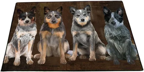 Vista 21 de Doggie of the Day Blue Heeler Dogs Floor Mat - 4th of July Independence Day - Best Dog Doormat - Protector Decor - Unique Portrait Art - Premium