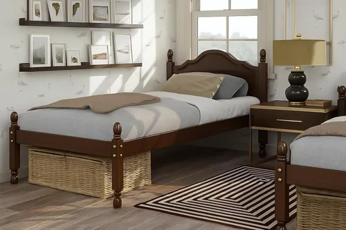 Vista 6 de Palace Imports Cama de plataforma Reston de madera, cabecera de panel Espresso